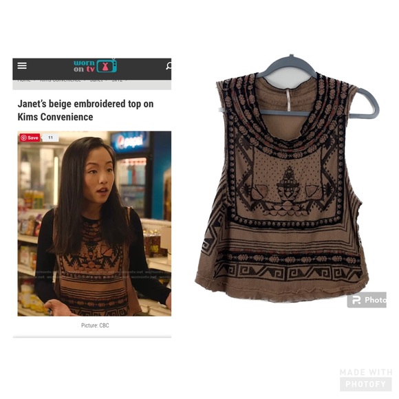 Free People Tops - Free people late night tee embroidered shirt